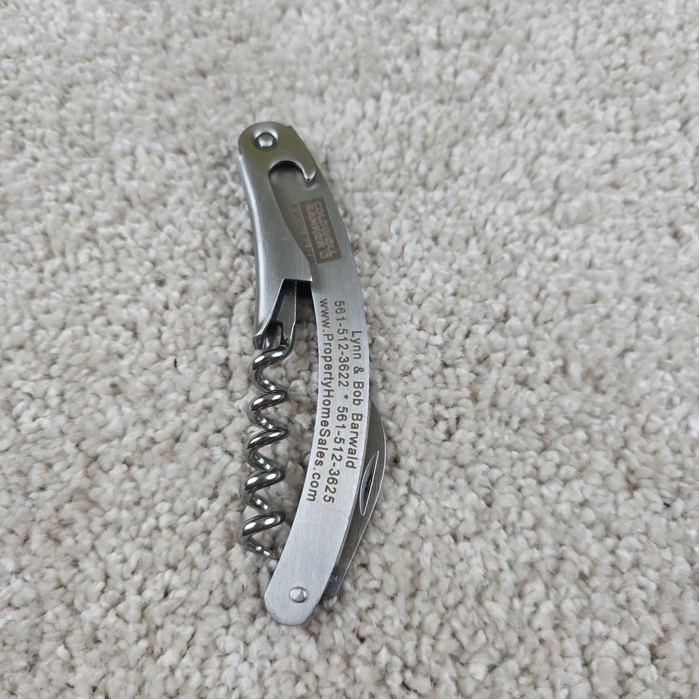 Promotional Wine Opener Silver Stainless Steel Waiter's Corkscrew Foil‎ Cutter